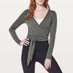 Lululemon Tied To It Gray Wrap Top